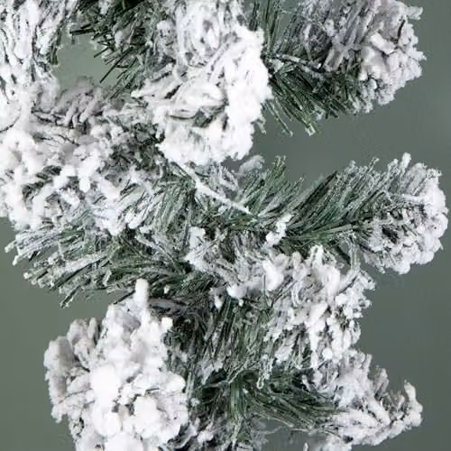 Samuel Alexander 2.7m Imperial Snowy Christmas Garland in White with 180 Tips – 2
