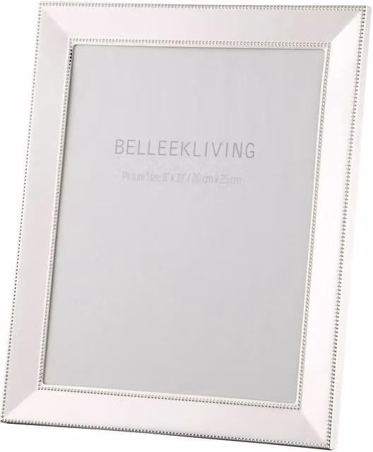 Belleek Living Classic Rectangular Metal Tabletop Border Frame in Silver, W/H: 20.32 x 25.4 cm – 1