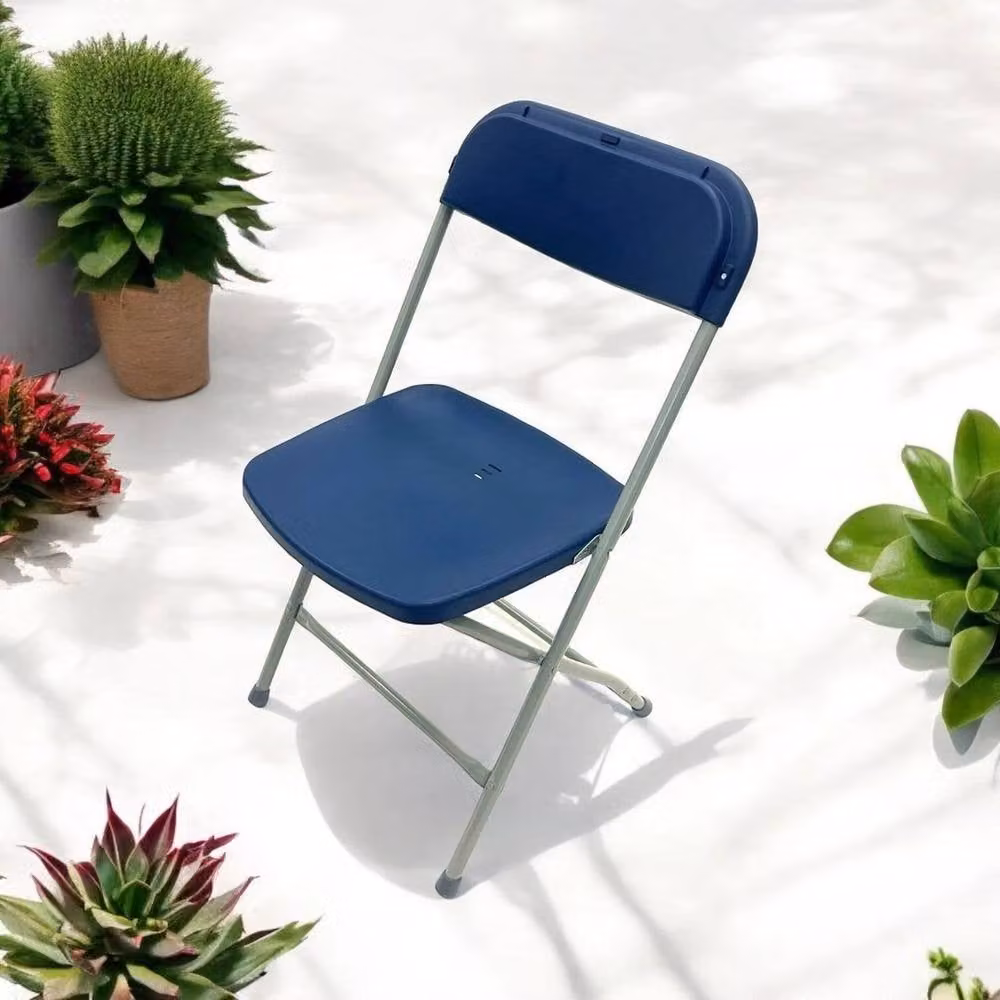 PAWNORA Blue Metal Folding Chairs – 4