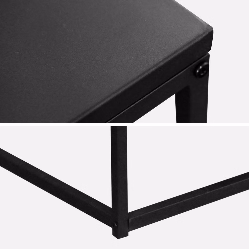 sweeek Industrial Black Metal Coffee Table with Matt Finish and Sled Base – 2