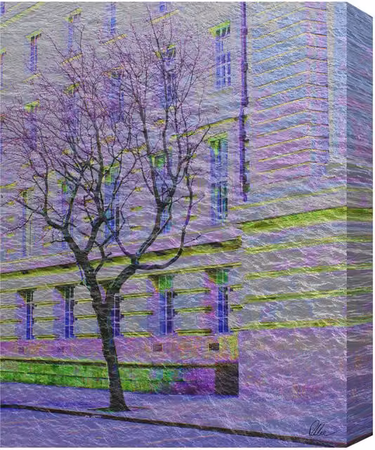 Benjamin Tate Design LTD London Lonely Tree Graphic Art Canvas, Purple, Width: 152 cm