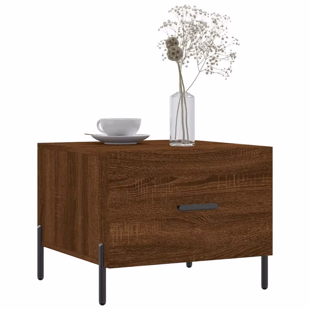 Berkfield Home Modern Square Coffee Table in Brown Oak, W/D/H: 50 x 50 x 40 cm – 3