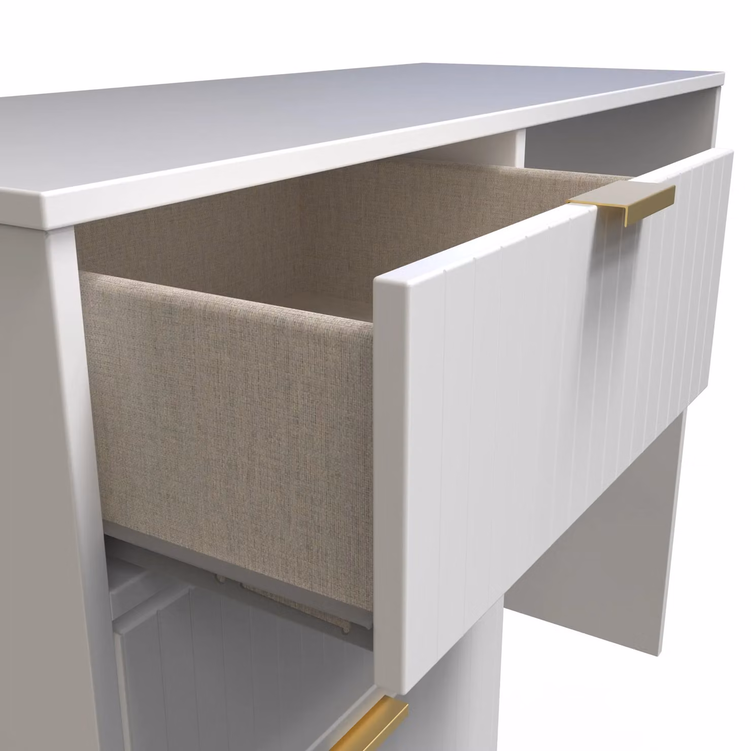 2 U Bexley 4 Drawer Vanity in White and Gold – 3