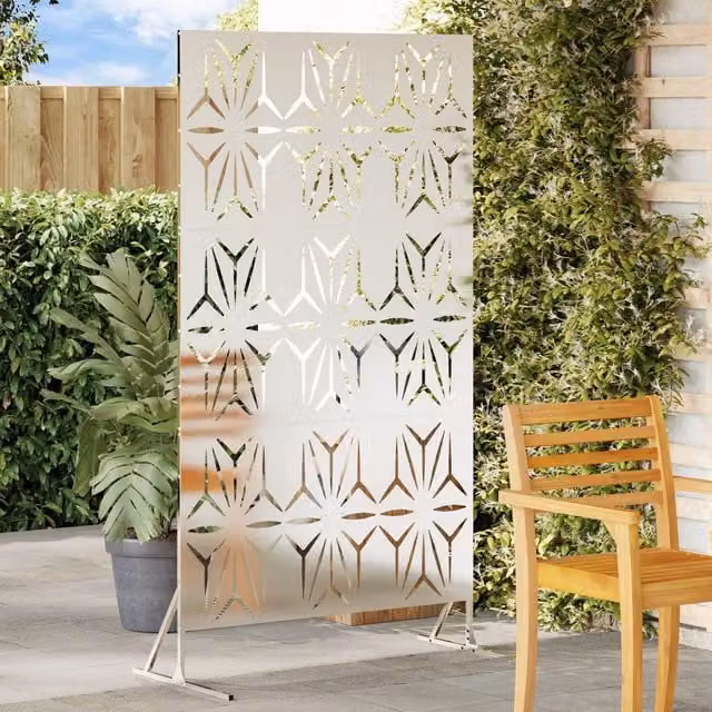 Berkfield Home Silver Stainless Steel Privacy Screen, W: 100 cm, D: 50 cm, H: 180 cm – 1