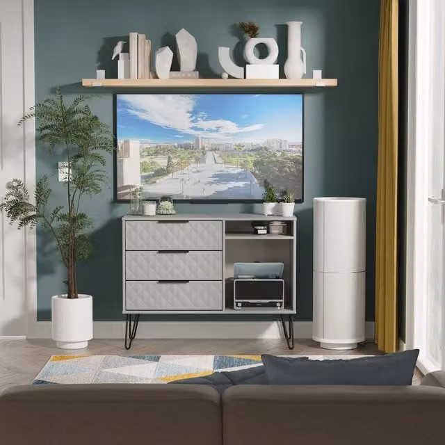 2 U Islay 3 Drawer TV Unit in Dark Grey Matt Finish – 1
