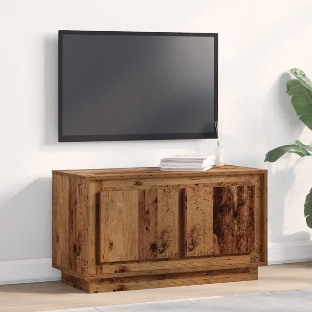Berkfield Home Rustic Old Wood TV Cabinet in Brown, W/D/H: 80 x 35 x 45 cm – 1