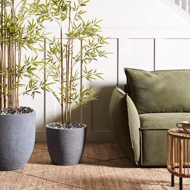 Wyld and Coco Grey Fibre Clay Plant Pot, Diameter: 36 cm