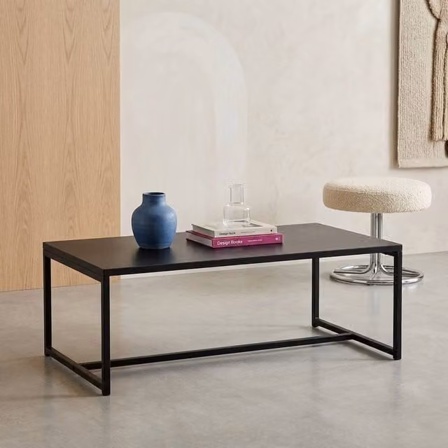 sweeek Industrial Metal Coffee Table in Black, W/D/H: 50 x 50 x 36 cm