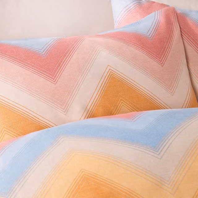 OHS Zig Zag Graphic Duvet Cover and Pillowcase Set, Multicolour, 180 x 200 cm