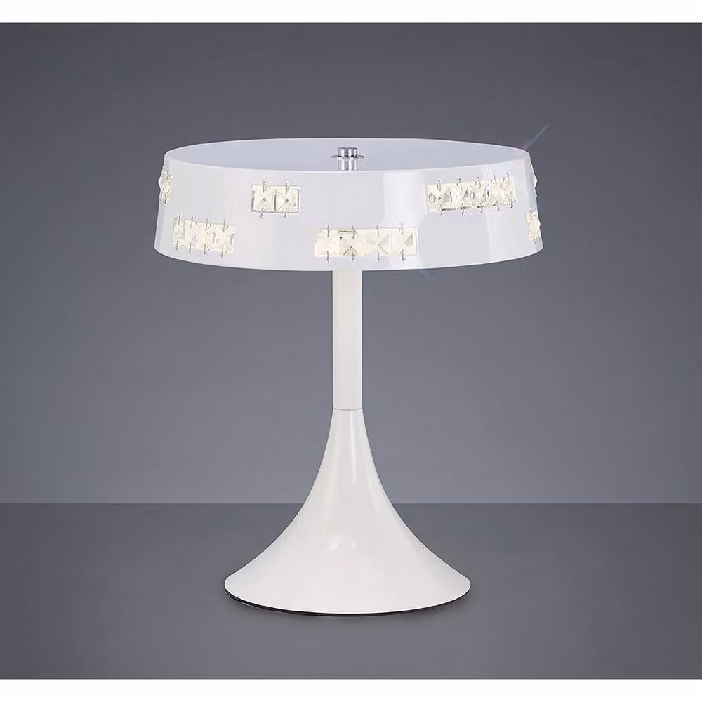 Netlighting Phoenix LED Table Lamp in White with Crystal and Metal Details, 4000K Cool White – 2