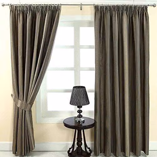 Homescapes Grey and Silver Modern Stripe Jacquard Curtain Tie Back Pair – 2