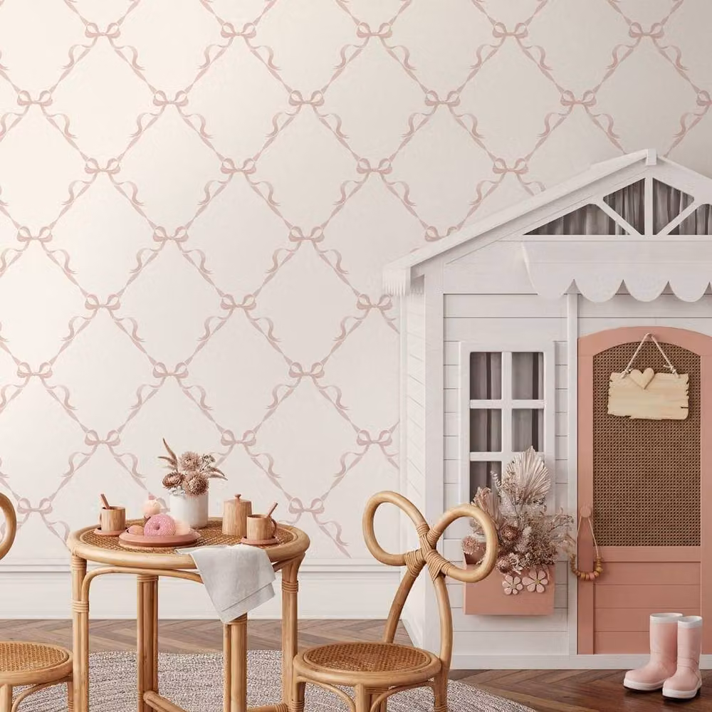 Holden Décor Tied With A Bow Wallpaper in Beige and Pink – 2