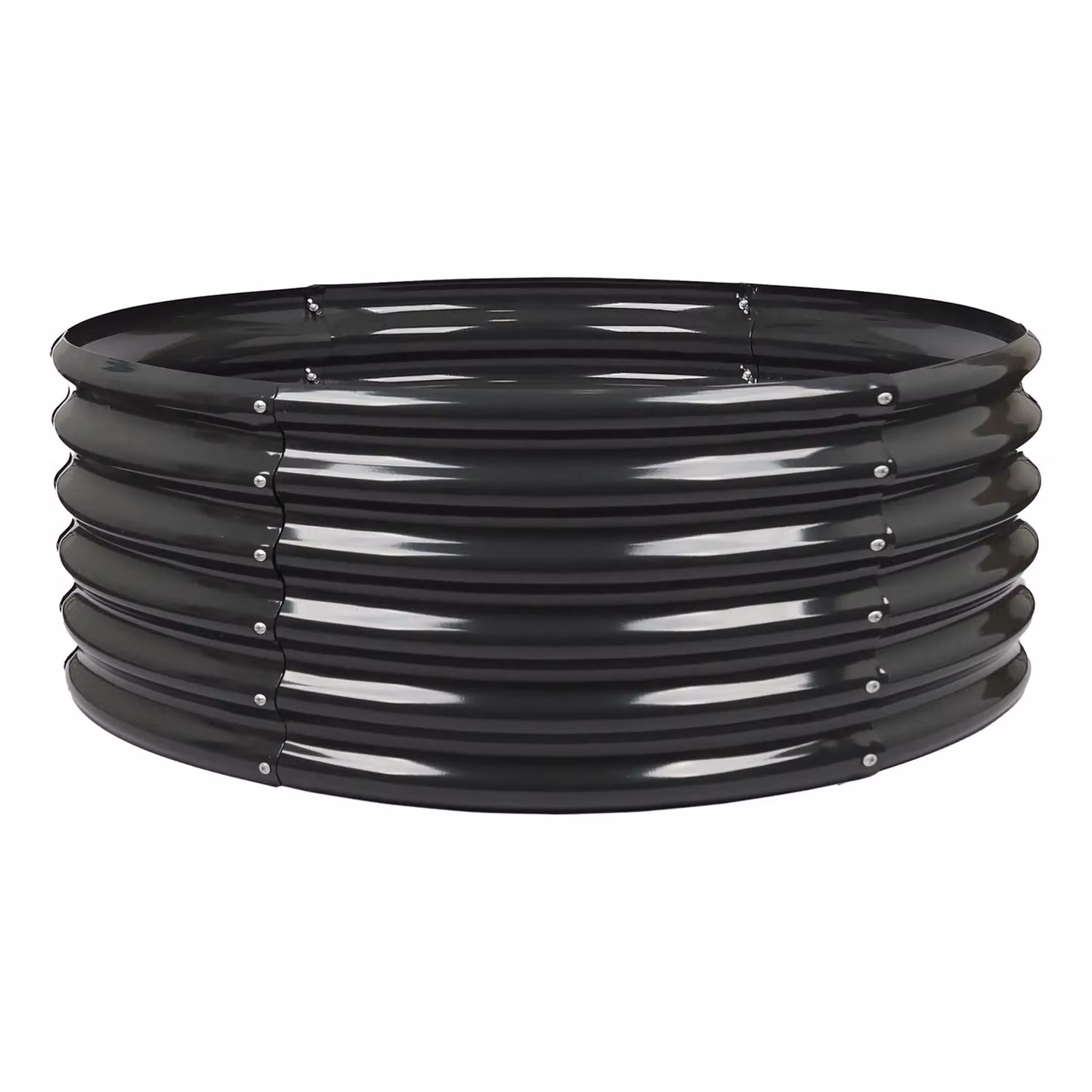 Harbour Housewares Set of 2 Round Bottomless Raised Garden Beds, Black Galvanised Steel Planters, Diameter: 120 cm, Height: 45 cm – 3