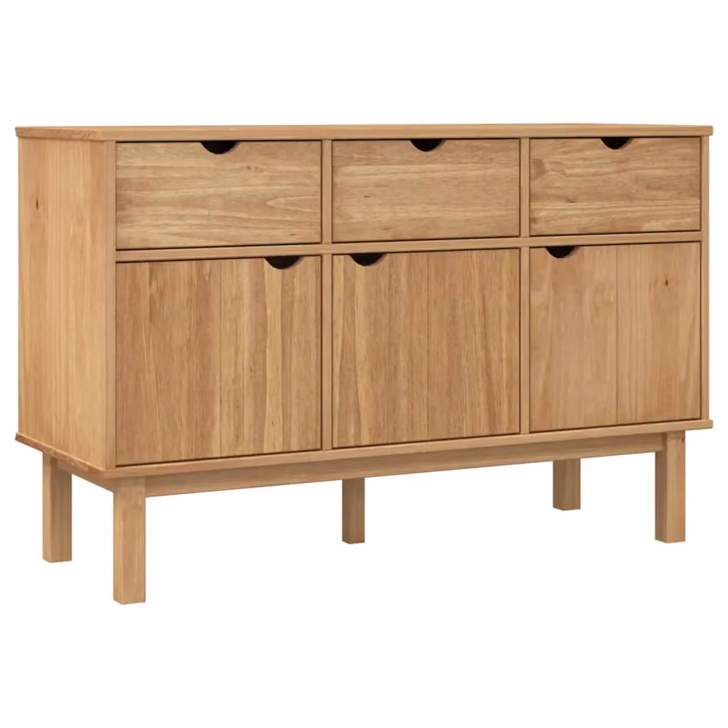 Berkfield Home OTTA Sideboard in Brown Solid Pine Wood, W/D/H: 114 x 43 x 73.5 cm – 2