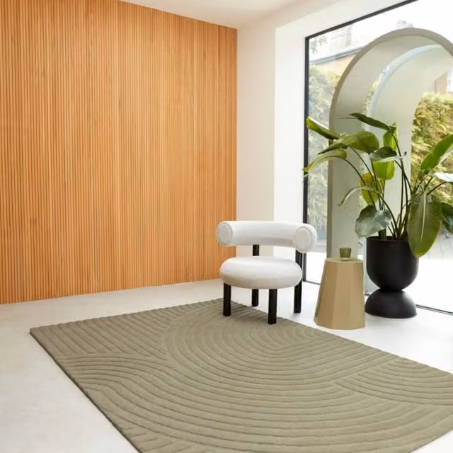 The Rug Shop UK Green Handmade Wool Modern Geometric Easy To Clean Area Rug W: 200 cm, L: 290 cm