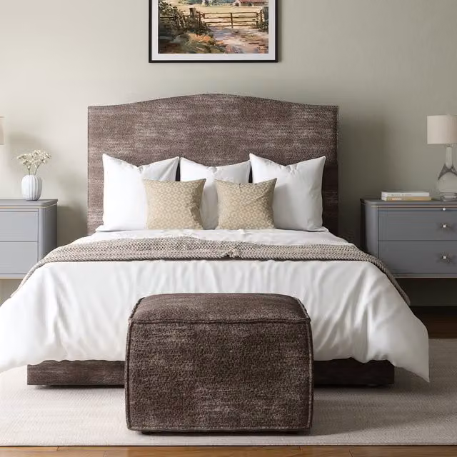 Hestia Living Modern Upholstered Ottoman Bed Frame in Brown, 180 x 200 cm