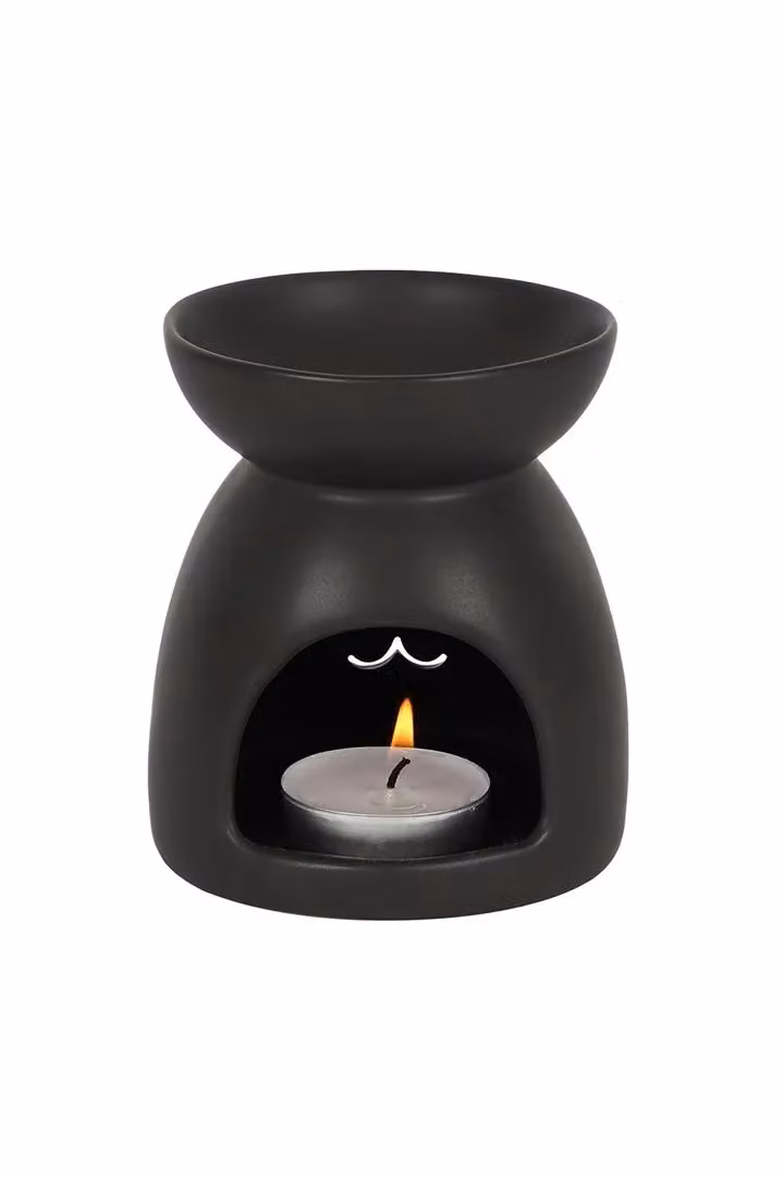 KDMD Black Ceramic Cat Cut Out Oil Burner and Tealight Lamp – 2