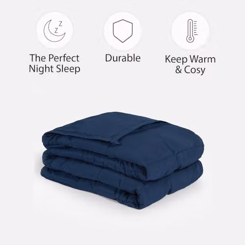 OHS Sensory Sleep Therapy Weighted Blanket for Adults, Blue, 6kg, W/D/H: 125 x 180 cm – 2