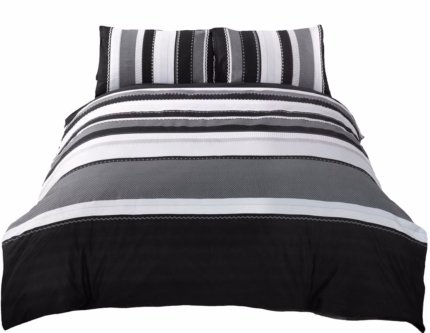 Rapport Home Detroit Striped Polycotton Duvet Cover Set with Pillowcase, Grey, W/D/H: 200 x 220 x 140 x 200 cm – 2