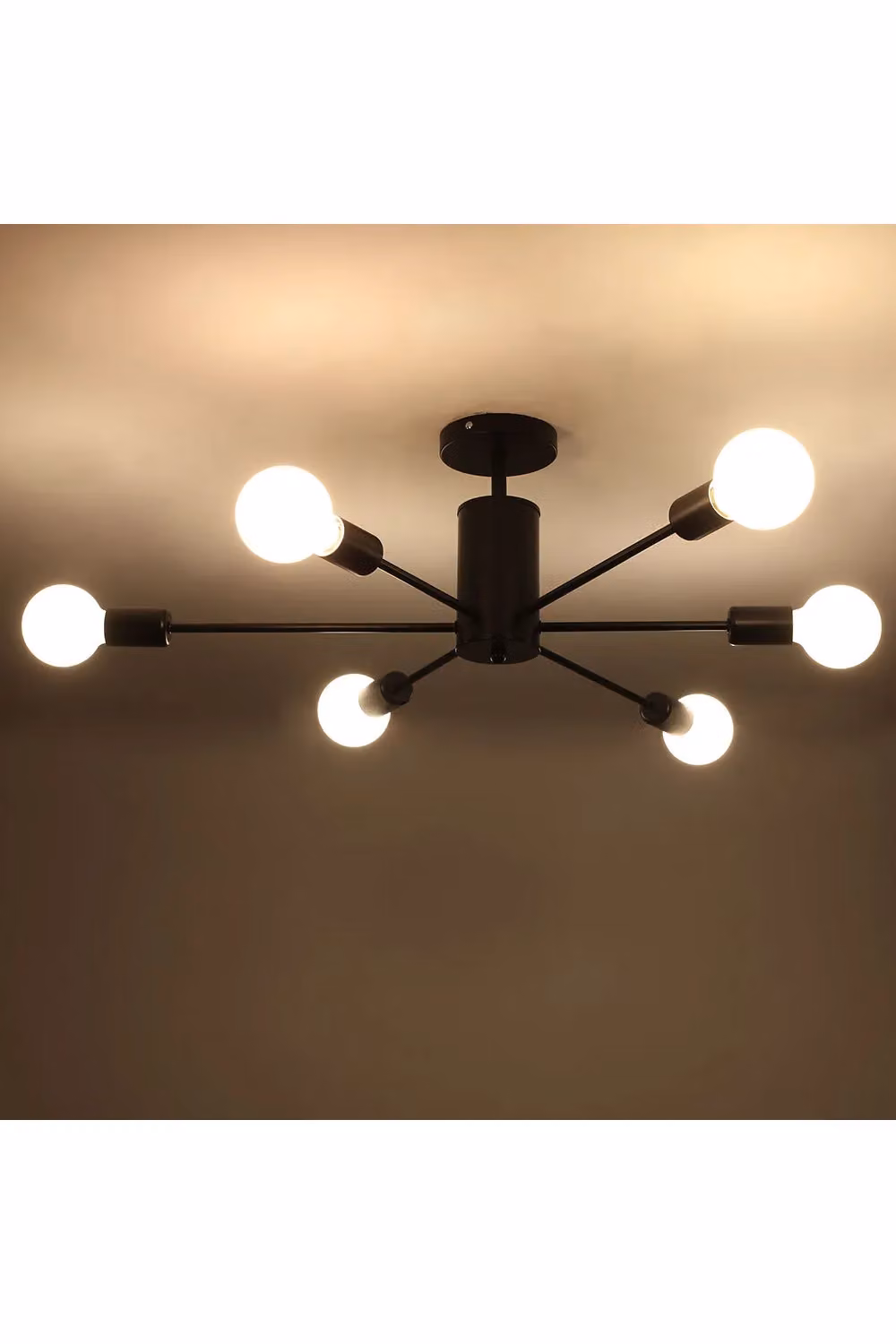 Living and Home Industrial Style Metal Ceiling Light in Black – 3