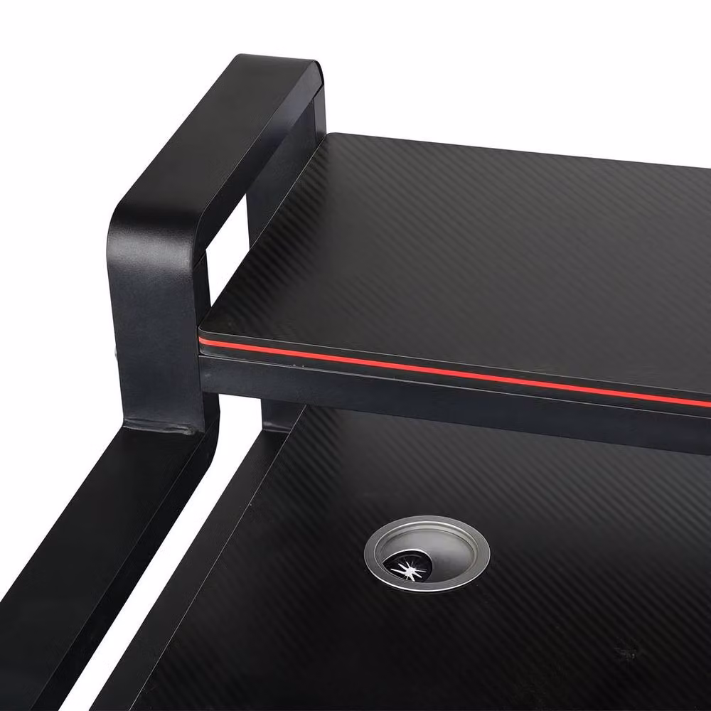 Kelvenix Ergonomic Gaming Desk in Black and Red, W: 100 cm, D: 60 cm, H: 91 cm – 3