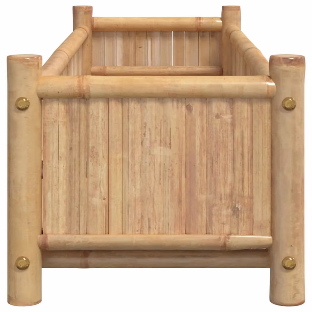 Berkfield Home Bamboo Planter Tub in Brown, W/D/H: 100 x 30 x 25 cm – 3