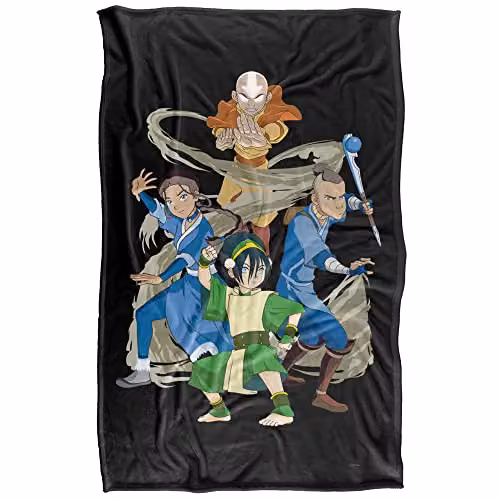 Nickelodeon Avatar The Last Airbender Team Avatar Elements Super Soft Fleece Throw Blanket, Multicolour, W: 91 cm, D: 147 cm – 1