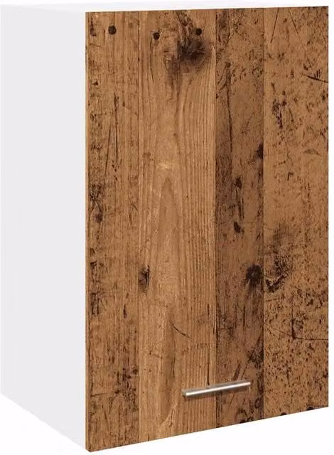 Berkfield Home Lyon Wall Mounted Hanging Cabinet in Brown Old Wood, W/D/H: 40 x 31 x 60 cm