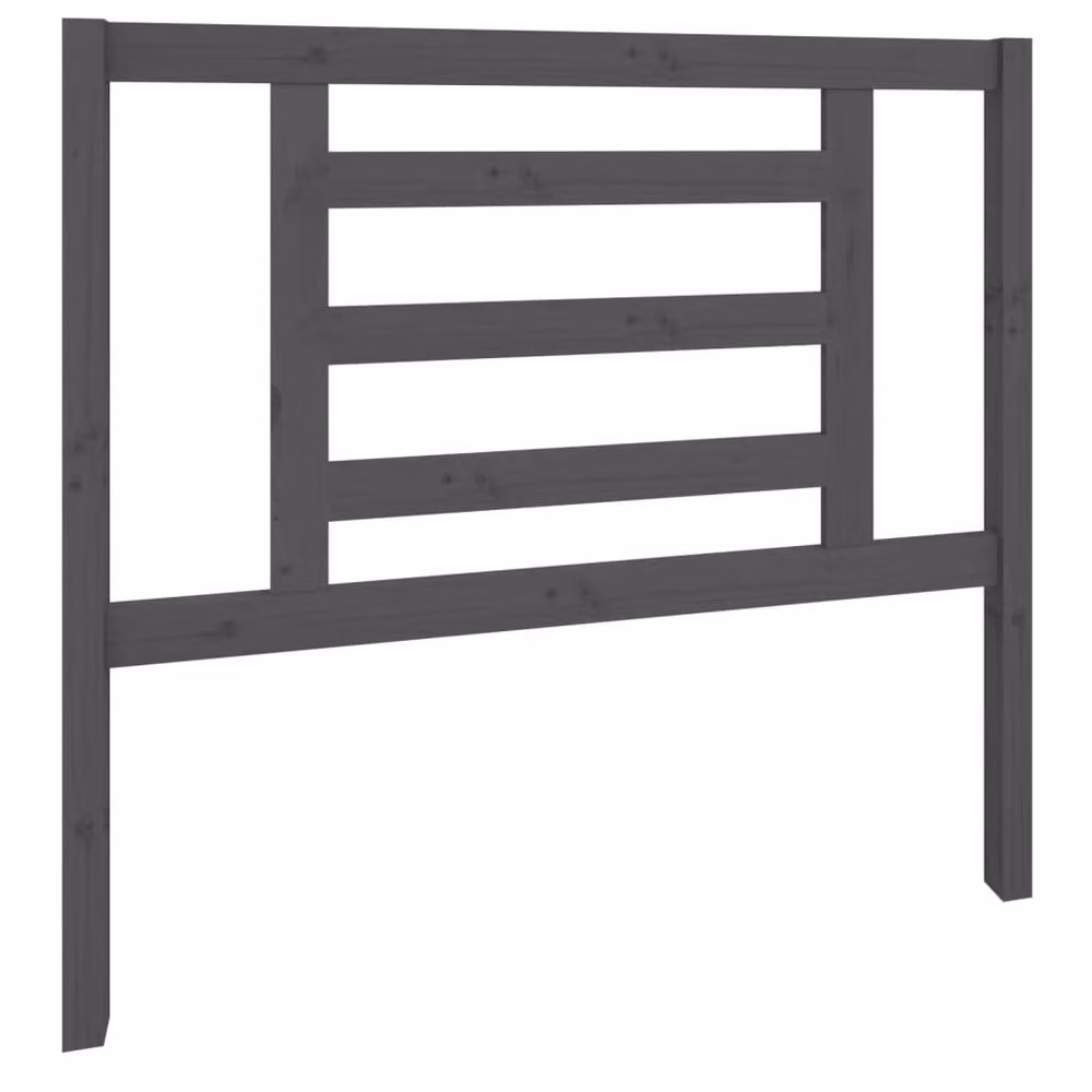 Berkfield Home Beautiful Modern Grey Solid Pine Wood Bed Headboard W/D/H: 106 x 4 x 100 cm – 3