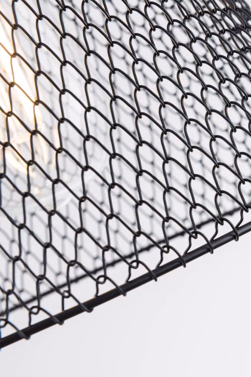 Harper Living Vintage Metal Mesh Pendant Ceiling Light Shade in Black with Reducer Ring – 3