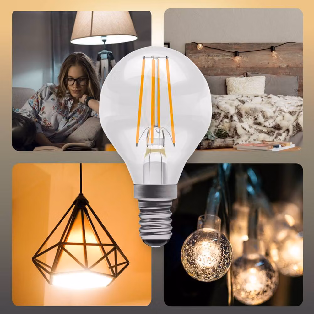 BELL Lighting E14 LED Filament Drop Bulb, Warm White, Transparent, Pack of 3 – 3