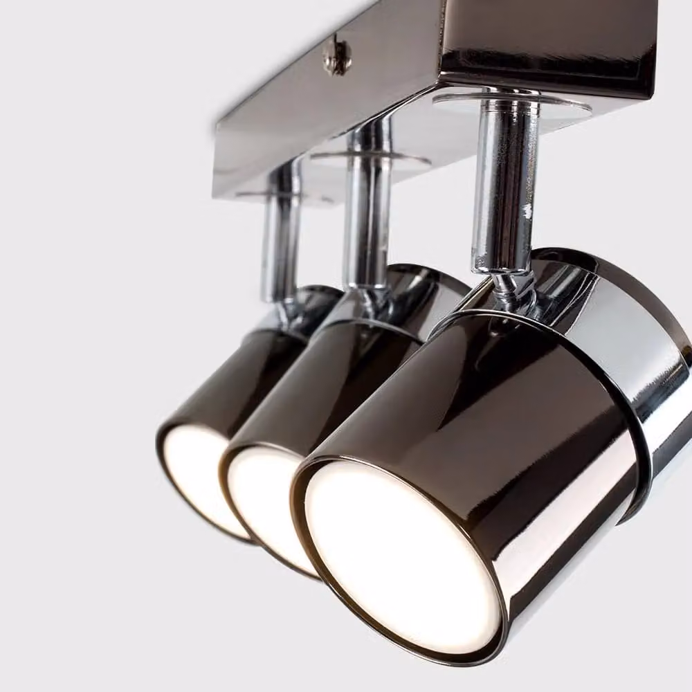 ValueLights Rosie Black 3 Way Bar Ceiling Spotlight Pair – 3