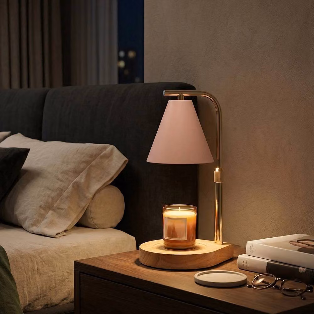 SPETLEK Pink and Gold/Brass Dimmable Candle Warmer Lamp with Height Adjustment – 2