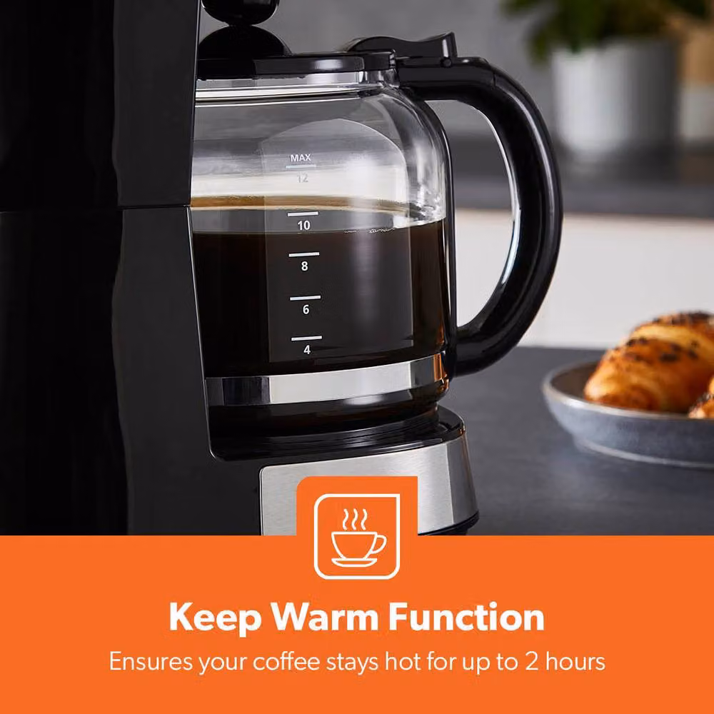 Geepas 1.5L Filter Coffee Machine and Arcus 4 Slice Toaster Combo Set in Black – 2