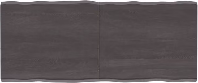 Berkfield Home Table Top Live Edge Solid Wood in Dark Grey and Brown, W: 120 cm, D: 50 cm, H: 2-4 cm – 1