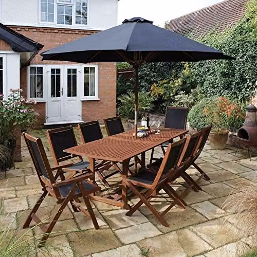 Rowlinsons Bali Garden Furniture Set in Brown, W: 100 cm, D: 210 cm, H: 74 cm