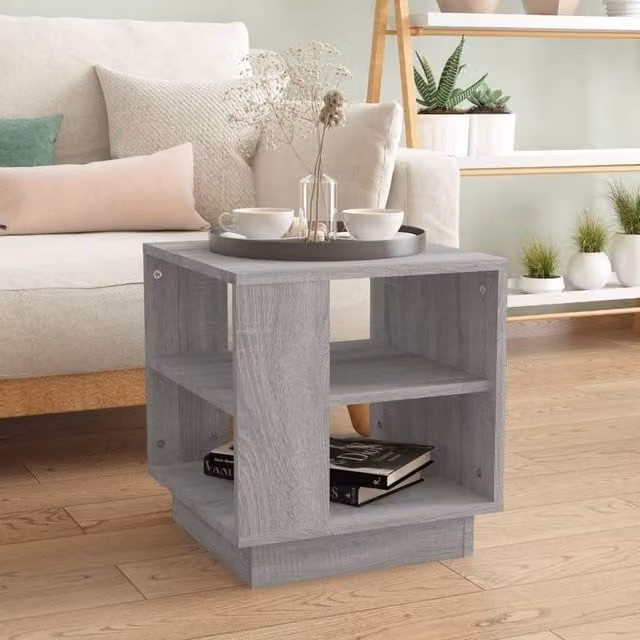 Berkfield Home Grey Sonoma Square Coffee Table, W/D/H: 40 x 40 x 43 cm