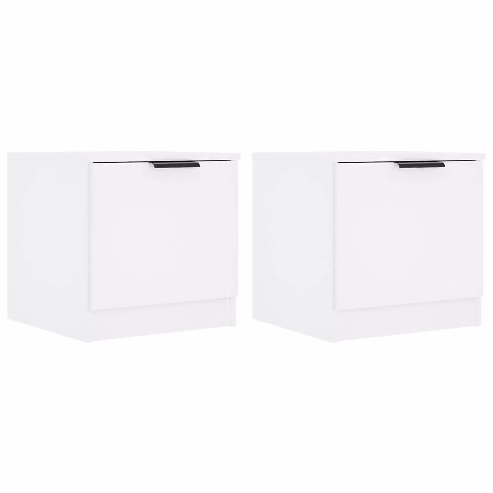 Berkfield Home Decorative Bedside Cabinets, 2 Pack, White, W/D/H: 40 x 39 x 40 cm – 2