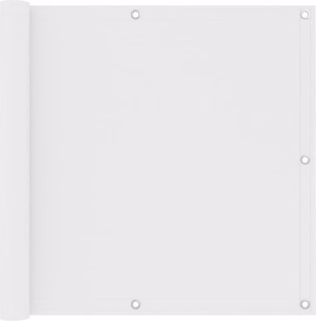 Berkfield Home White Balcony Screen in Oxford Fabric, W: 90 cm, L: 500 cm