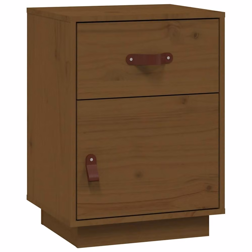 Berkfield Home Set of 2 Solid Wood Pine Bedside Cabinets in Honey Brown, W/D/H: 40 x 34 x 55 cm – 4