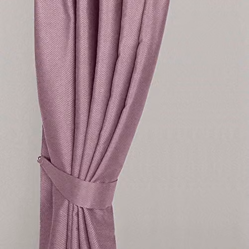 Homescapes Herringbone Curtain Tie Back Pair in Pastel Pink – 2