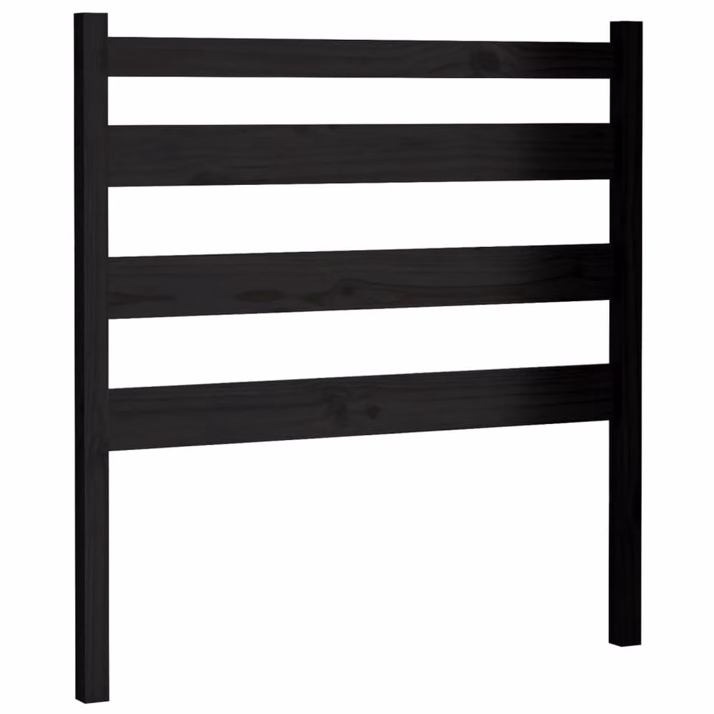 Berkfield Home Beautiful Solid Wood Pine Bed Headboard, Black, W: 81 cm, D: 4 cm, H: 100 cm – 2