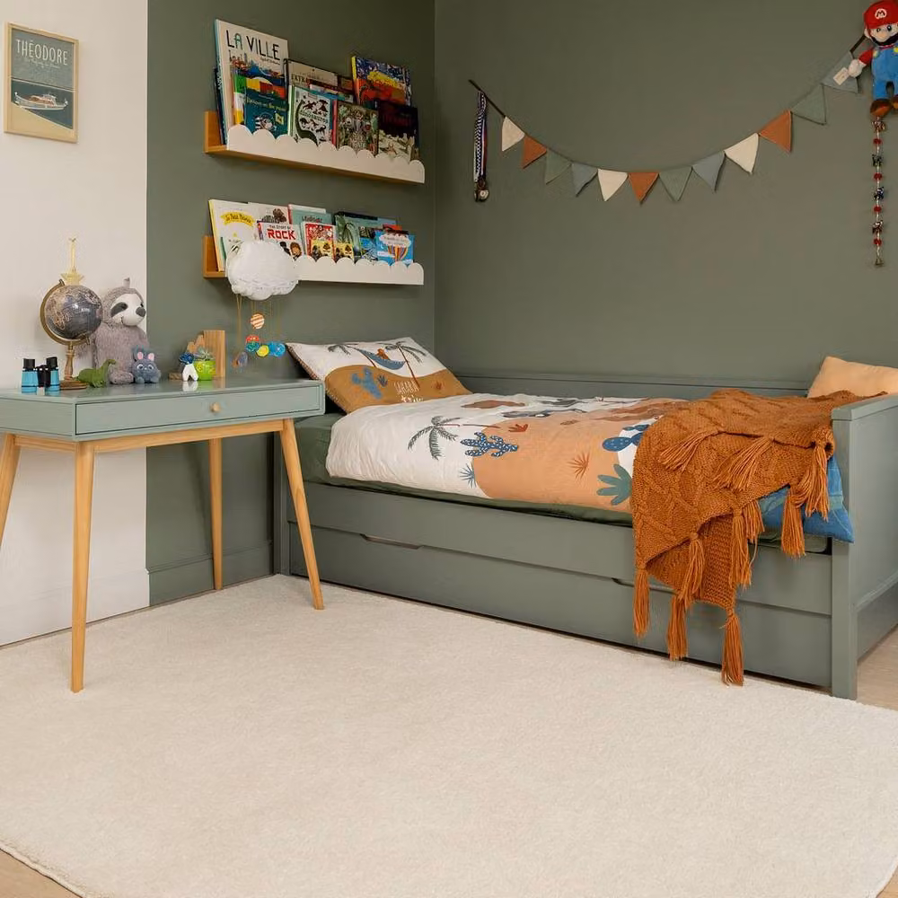 Kukoon Moroccan Shaggy Rug in Ivory Beige and White, Machine Washable Polyester Bedroom Carpet, W: 200 cm, D: 290 cm – 2