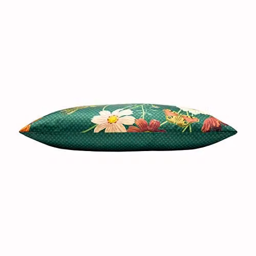 Paoletti Wild Fauna Botanical Rectangular Cushion in Green, W: 60 cm, H: 40 cm – 2