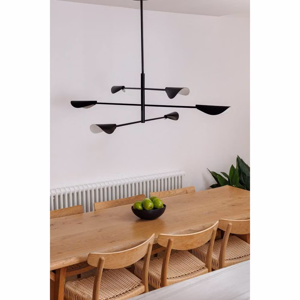 Netlighting Liggera 6-Arm Multi-Colour Suspended Pendant Ceiling Light in Black – 4