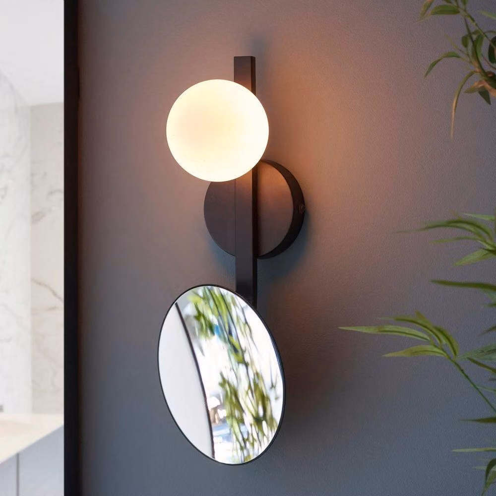 Netlighting RIOMAGGIORE Non Dimmable Contemporary Black Metal and Glass Bathroom Wall Lamp – 2