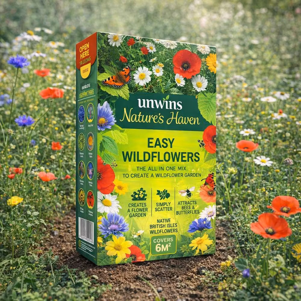 Unwins Natures Haven Easy Wildflower Mix Multicolour Flower Seeds, 1.2kg – 6