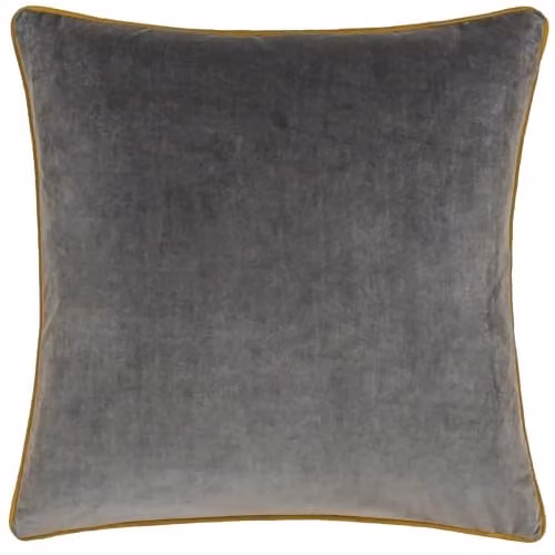 Furn Meridian Velvet Square Cushion with Removable Polyester Filling, W/D/H: 45 x 45 x 45 cm, available in Grey, Green or Beige