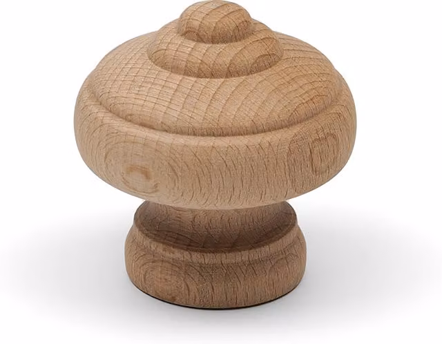 Handle & Home Matt Brown and Beige Wooden Cupboard Knob with Screw