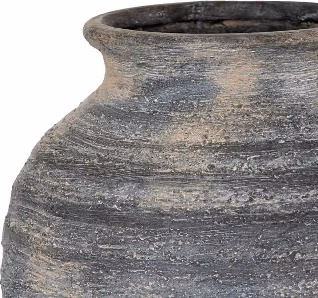 KDMK Marra Large Olpe Vase Modern Grey Ceramic Tabletop Centerpiece